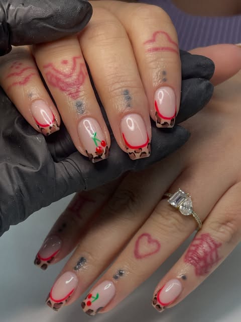 Colourful hand-painted nail art set created by BLOSSOM LONDON