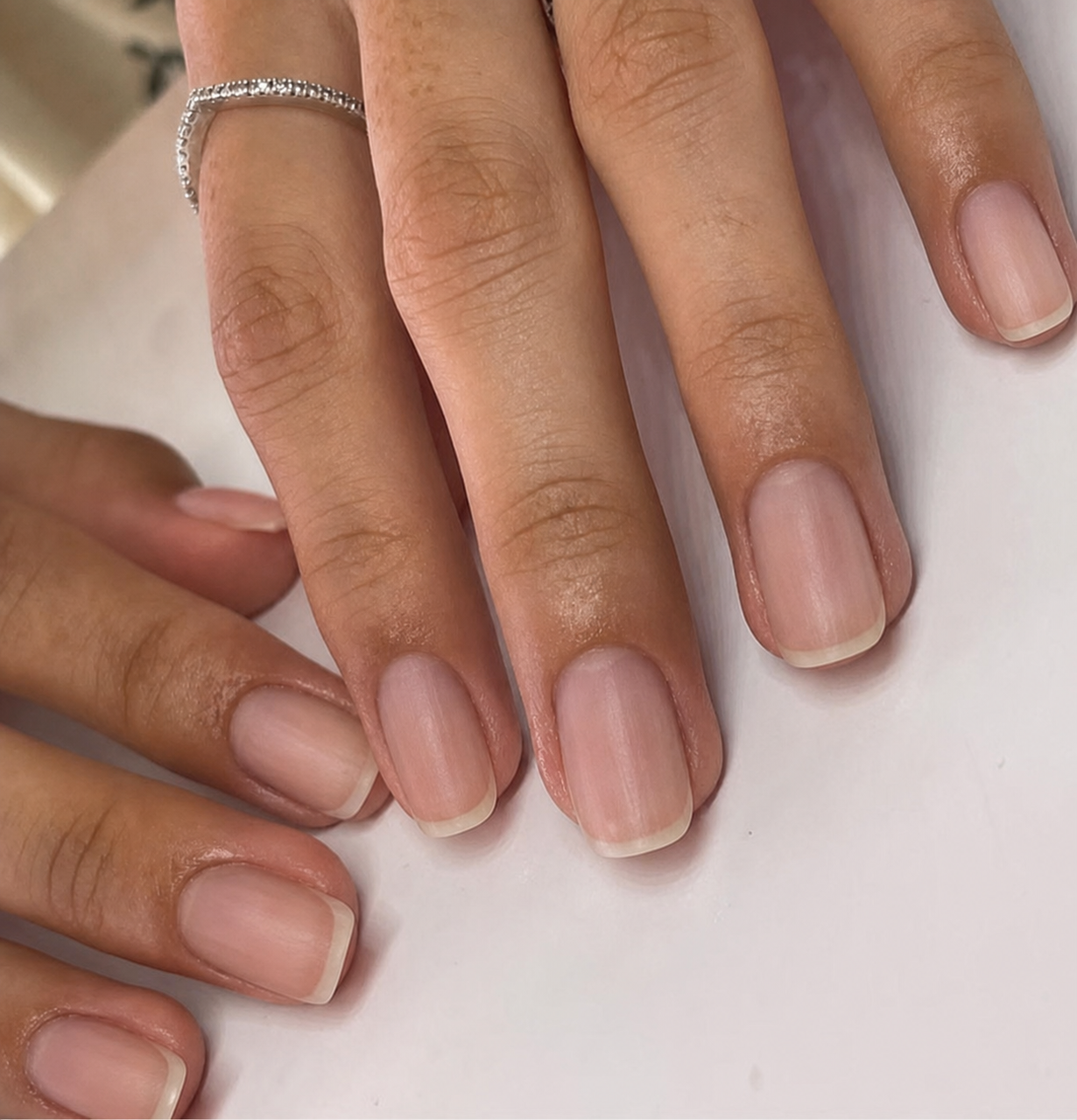 Bare natural nails before a BLOSSOM LONDON manicure